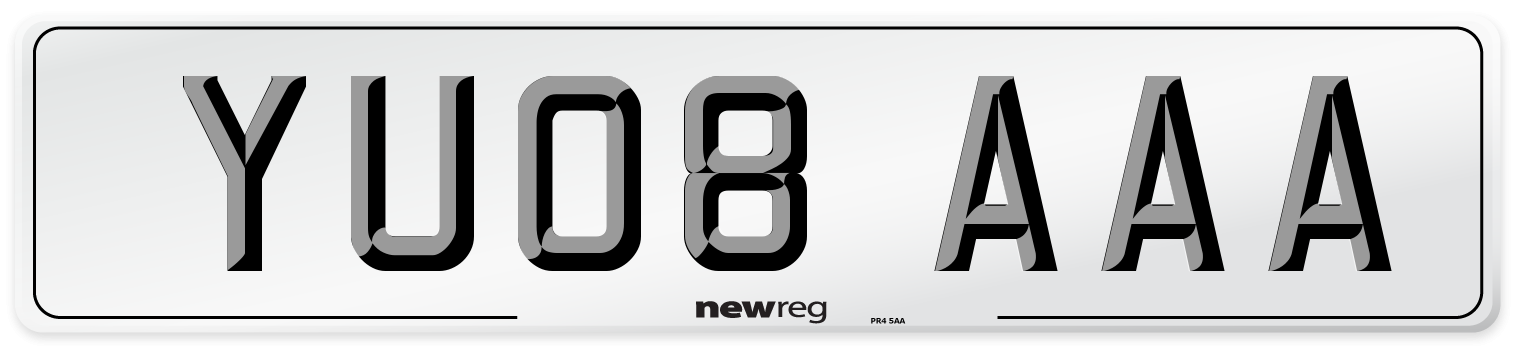 YU08 AAA Number Plate from New Reg